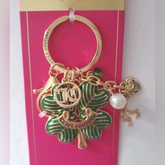 Juicy Couture Gold and Green Clover Key Holder - Picture 6 of 11